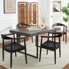 image:imageSAFAVIEH Home Collection  Wade Light Oak Teak Wood Arm Chair with Woven Leather Seat Fully Assembled MidCentury Modern Accent Chair FOX1003ABlack  Black