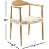 image:imageSAFAVIEH Home Collection  Wade Light Oak Teak Wood Arm Chair with Woven Leather Seat Fully Assembled MidCentury Modern Accent Chair FOX1003ALight Oak