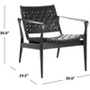 image:imageSafavieh Couture Collection Dilan White and Light Brown Leather Safari ChairBlack  Black