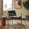 image:imageSafavieh Couture Collection Dilan White and Light Brown Leather Safari ChairBlack  Black
