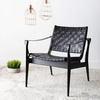 image:imageSafavieh Couture Collection Dilan White and Light Brown Leather Safari ChairBlack  Black