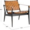 image:imageSafavieh Couture Collection Dilan White and Light Brown Leather Safari ChairBlack  Brown