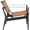 image:imageSafavieh Couture Collection Dilan White and Light Brown Leather Safari ChairBlack  Brown