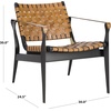 image:imageSafavieh Couture Collection Dilan White and Light Brown Leather Safari ChairBlack  Brown