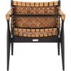 image:imageSafavieh Couture Collection Dilan White and Light Brown Leather Safari ChairBlack  Brown