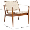 image:imageSafavieh Couture Collection Dilan White and Light Brown Leather Safari ChairCream  Light Brown