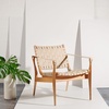 image:imageSafavieh Couture Collection Dilan White and Light Brown Leather Safari ChairWhite