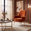 image:imageSafavieh Couture Home Aimee Retro Glam Dusty Rose Pink Velvet Arm ChairSienna  Gold