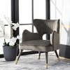 image:imageSafavieh Home Blair Retro Glam Shale Velvet and Gold Wingback Accent ChairShale  Gold