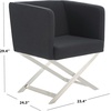image:imageSafavieh Home Collection Celine Navy and Chrome Modern Glam Cross Leg ChairBlack  Chrome
