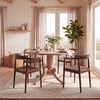 image:imageSafavieh Home Collection Juneau Leather Woven Natural and OffWhite Accent ChairWalnut  Brown
