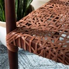 image:imageSafavieh Home Collection Juneau Leather Woven Natural and OffWhite Accent ChairWalnut  Brown