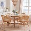 image:imageSafavieh Home Collection Olivia Rattan Cushion Accent Chair NaturalWhiteNatural  White
