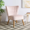 image:imageSafavieh Home June Retro Glam Blush Pink Velvet and Natural Accent ChairBlush  Natural