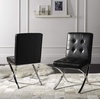 image:imageSafavieh Home Walsh Navy Velvet and Chrome Tufted Side ChairBlack
