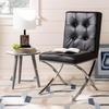 image:imageSafavieh Home Walsh Navy Velvet and Chrome Tufted Side ChairBlack