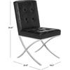 image:imageSafavieh Home Walsh Navy Velvet and Chrome Tufted Side ChairBlack