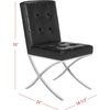 image:imageSafavieh Home Walsh Navy Velvet and Chrome Tufted Side ChairBlack