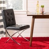 image:imageSafavieh Home Walsh Navy Velvet and Chrome Tufted Side ChairBlack