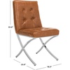 image:imageSafavieh Home Walsh Navy Velvet and Chrome Tufted Side ChairLight Brown  Chrome