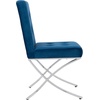 image:imageSafavieh Home Walsh Navy Velvet and Chrome Tufted Side ChairNavy  Chrome