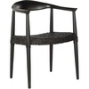 image:imageSAFAVIEH Home Collection  Wade Light Oak Teak Wood Arm Chair with Woven Leather Seat Fully Assembled MidCentury Modern Accent Chair FOX1003ABlack  Black
