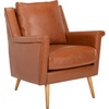 image:imageSafavieh Home Astrid Navy and Natural Oak MidCentury Arm ChairCognac  Natural
