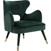 image:imageSafavieh Home Blair Retro Glam Shale Velvet and Gold Wingback Accent ChairForest Green  Gold