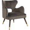 image:imageSafavieh Home Blair Retro Glam Shale Velvet and Gold Wingback Accent ChairShale  Gold
