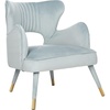 image:imageSafavieh Home Blair Retro Glam Shale Velvet and Gold Wingback Accent ChairSlate Blue  Gold
