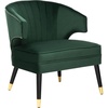image:imageSafavieh Home Stazia Retro Glam Marigold Velvet and Black Wingback Accent ChairForest Green  Black