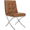 image:imageSafavieh Home Walsh Navy Velvet and Chrome Tufted Side ChairLight Brown  Chrome
