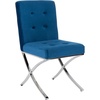 image:imageSafavieh Home Walsh Navy Velvet and Chrome Tufted Side ChairNavy  Chrome