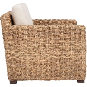 image:imageSAFAVIEH Couture Home Collection Gregory NaturalBeige Cushion Water Hyacinth Accent Chair Fully Assembled