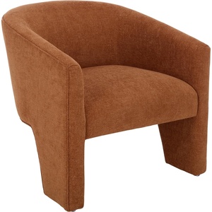 image:imageSAFAVIEH Furniture  Lahela Barrel Back Accent Chair  Terracotta Upholstered Fabric  Fully Assembled  Ideal for Living Room Bedroom Dining Space 183 Seat Height ACH3402CTerracotta