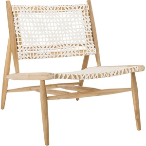 image:imageSAFAVIEH Home Collection Bandelier Natural Sungkai Solid WoodCognac Brown Leather Weave Accent Chair Fully AssembledWhite  Natural