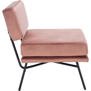 image:imageSAFAVIEH Home Collection Kermit Modern Dusty Rose VelvetMatte Black Living Room Dining Room Bedroom Office Foyer Accent ChairDusty Rose VelvetMatte Black