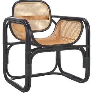 image:imageSAFAVIEH Home Collection Nadie Tropical Coastal BlackNatural Rattan Accent Chair Fully AssembledBlackNatural