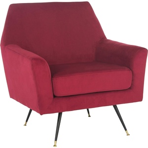 image:imageSafavieh Accent Chair Normal Light Grey VelvetMaroon