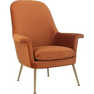 image:imageSafavieh Couture Home Aimee Retro Glam Dusty Rose Pink Velvet Arm ChairSienna  Gold