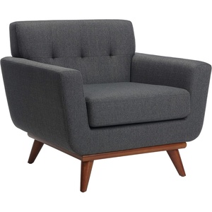 image:imageSafavieh Couture Home Opal MidCentury Slate Grey Linen Tufted Arm ChairSlate  Grey