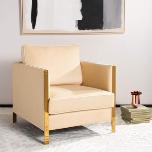 image:imageSafavieh Couture Home Reign Cream Velvet and Gold Club ChairCream