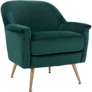 image:imageSafavieh Home Brienne Retro Glam Emerald Green Velvet and Brass Arm ChairEmerald  Brass