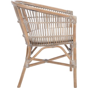 image:imageSafavieh Home Collection Olivia Rattan Cushion Accent Chair NaturalWhiteWhite Washed  White