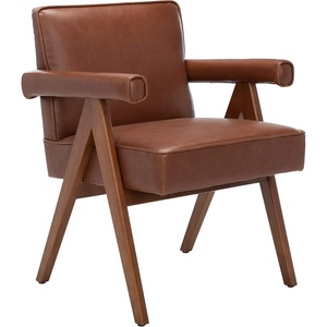 image:imageSafavieh Home Collection Suri Navy and Walnut MidCentury Arm ChairCognac  Walnut