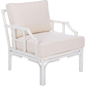 image:imageSafavieh Home Kazumi Coastal White Rattan Cushion Accent Chair ACH6508AWhite