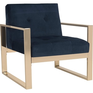 image:imageSafavieh Home Vasco Navy Velvet and Brass Accent Chair