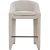 image:imageSAFAVIEH Couture Collection  Kagan Taupe Chenille 31 Inch Bar Stool Upholstered BarHeight Seating with Curved Back Fully Assembled SFV4858DCreme