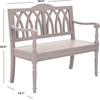 image:imageSAFAVIEH Furniture  Benjamin Bench  Quartz Grey  Solid Wood  Farmhouse HighBack Design  Ideal for Entryway Living Room Dining Room 171 Seat Height AMH6500CQuartz Grey