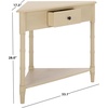 image:imageSAFAVIEH Furniture  Gomez 1Drawer Corner Table  Distressed Cream  Solid Wood  Classic Corner Storage Design  Ideal for Entryway Living Room Home Office 331W x 173D x 28H AMH5709CSand